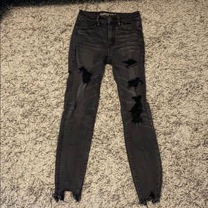 distressed american eagle skinny jeans